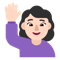 Woman Raising Hand- Light Skin Tone emoji on Microsoft